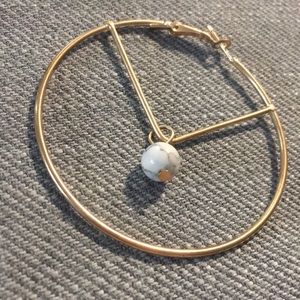 Earring hoops with marble bead